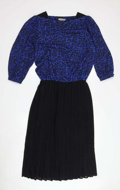 Richard Shops Women's Blue Animal Print Dress, Size 12