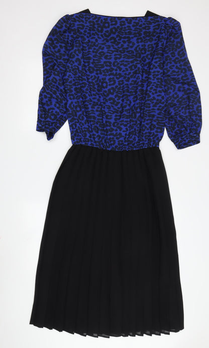 Richard Shops Women's Blue Animal Print Dress, Size 12