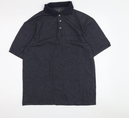 Armando Men's Black Check Polo Shirt Size S