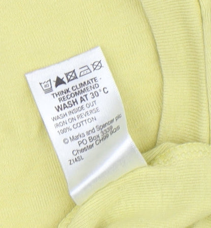 Womens UK Size 10 Marks and Spencer Yellow Basic T-Shirt