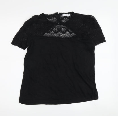 Womens UK Size M Mademoiselle R Black Basic Blouse