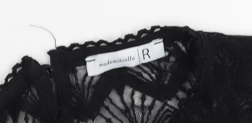 Womens UK Size M Mademoiselle R Black Basic Blouse
