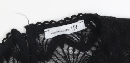 Womens UK Size M Mademoiselle R Black Lace T-Shirt
