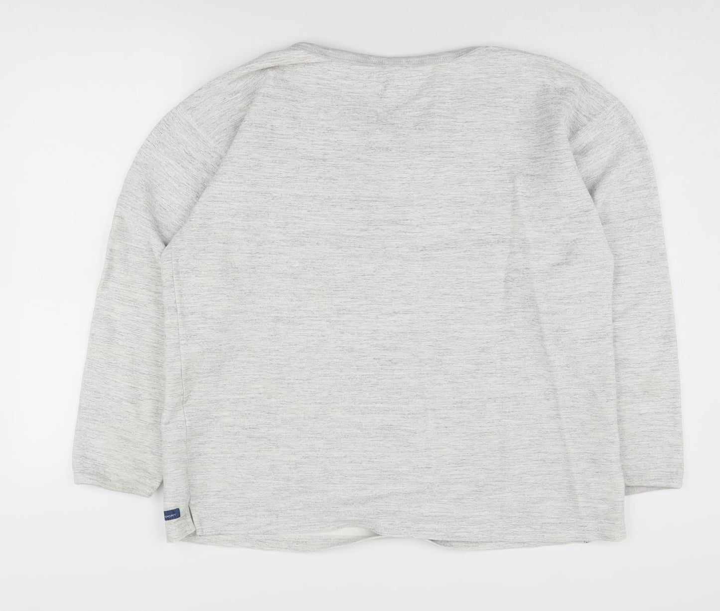 Pro Sport Women's Grey L Henley Jumper, Long Sleeve