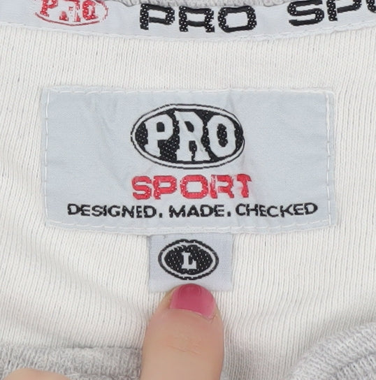 Pro Sport Women's Grey L Henley Jumper, Long Sleeve