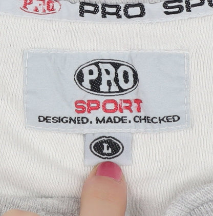 Pro Sport Women's Grey L Henley Jumper, Long Sleeve