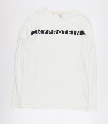 MP Men's White Long Sleeve Crew Neck T-Shirt - S