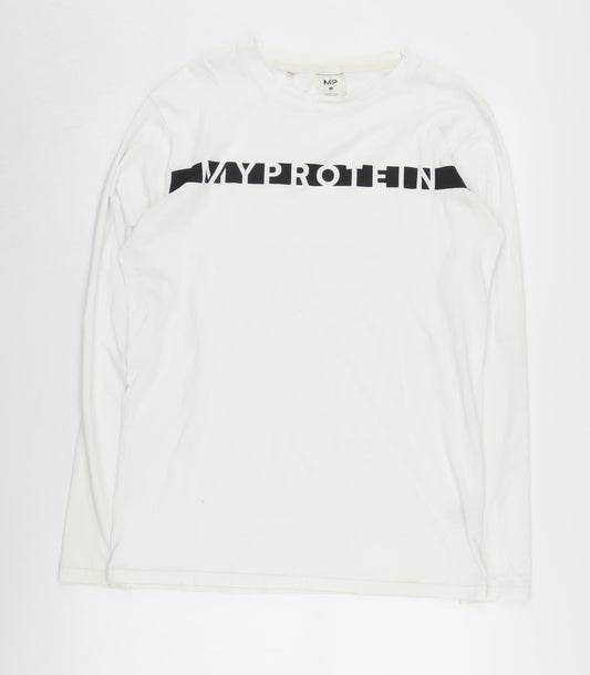 MP Men's White Long Sleeve Crew Neck T-Shirt - S