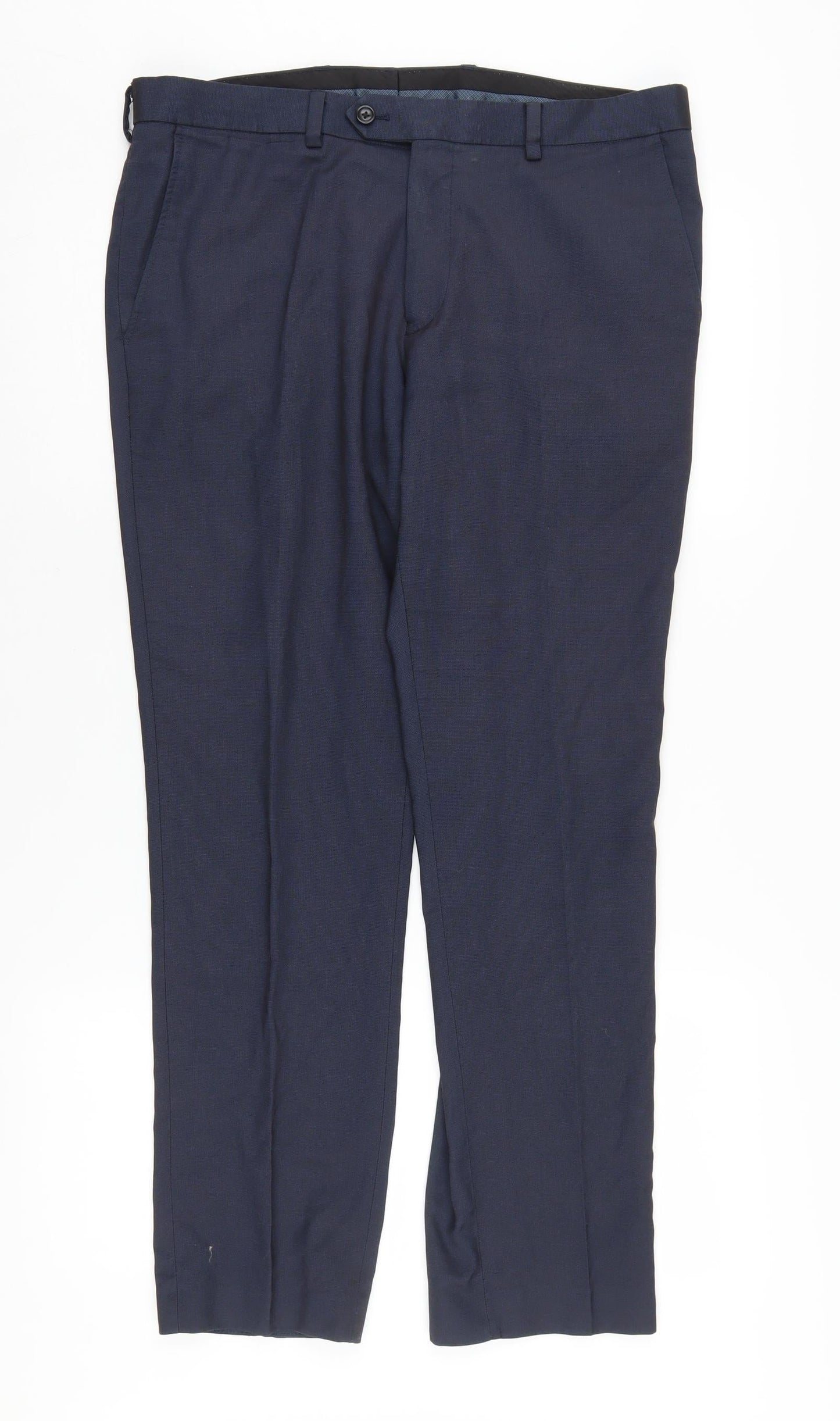 Next Men's Blue Dress Pants - 34 Inch Waist, Regular Fit