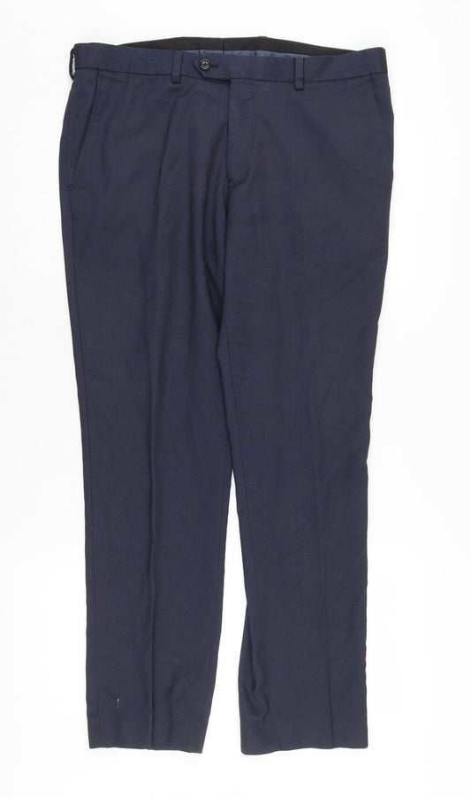 Next Men's Blue Dress Pants - 34 Inch Waist, Regular Fit