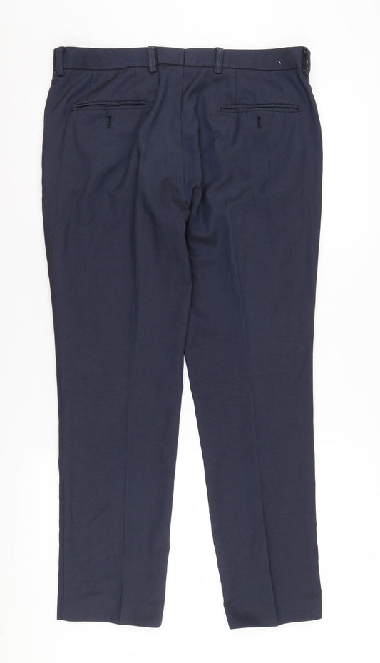 Next Men's Blue Dress Pants - 34 Inch Waist, Regular Fit