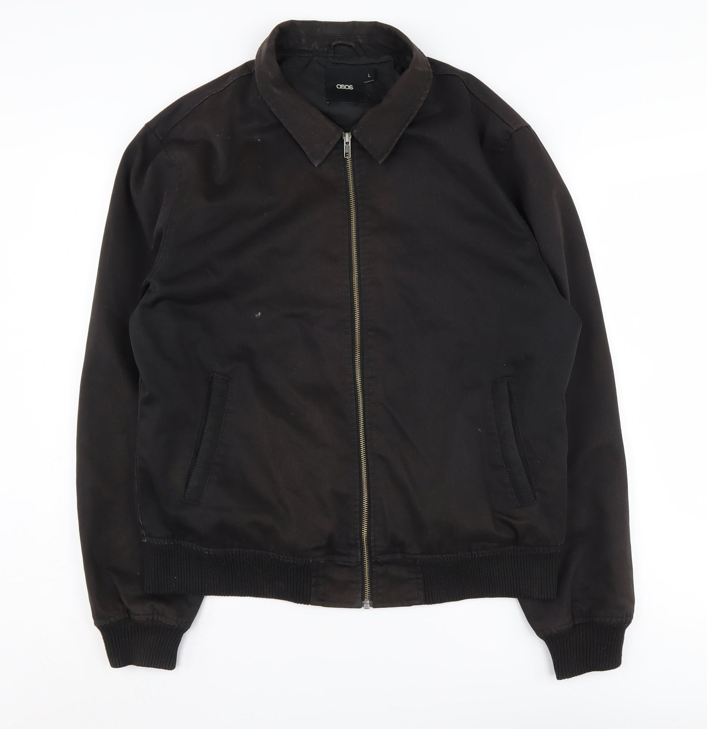 ASOS Men's Black Bomber Jacket Size L Casual Look