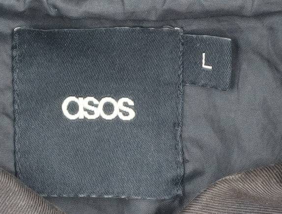 ASOS Men's Black Bomber Jacket Size L Casual Look