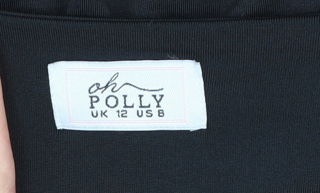Oh Polly Women's Black Long Sleeve Bodysuit Size 12