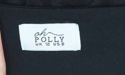 Oh Polly Women's Black Long Sleeve Bodysuit Size 12