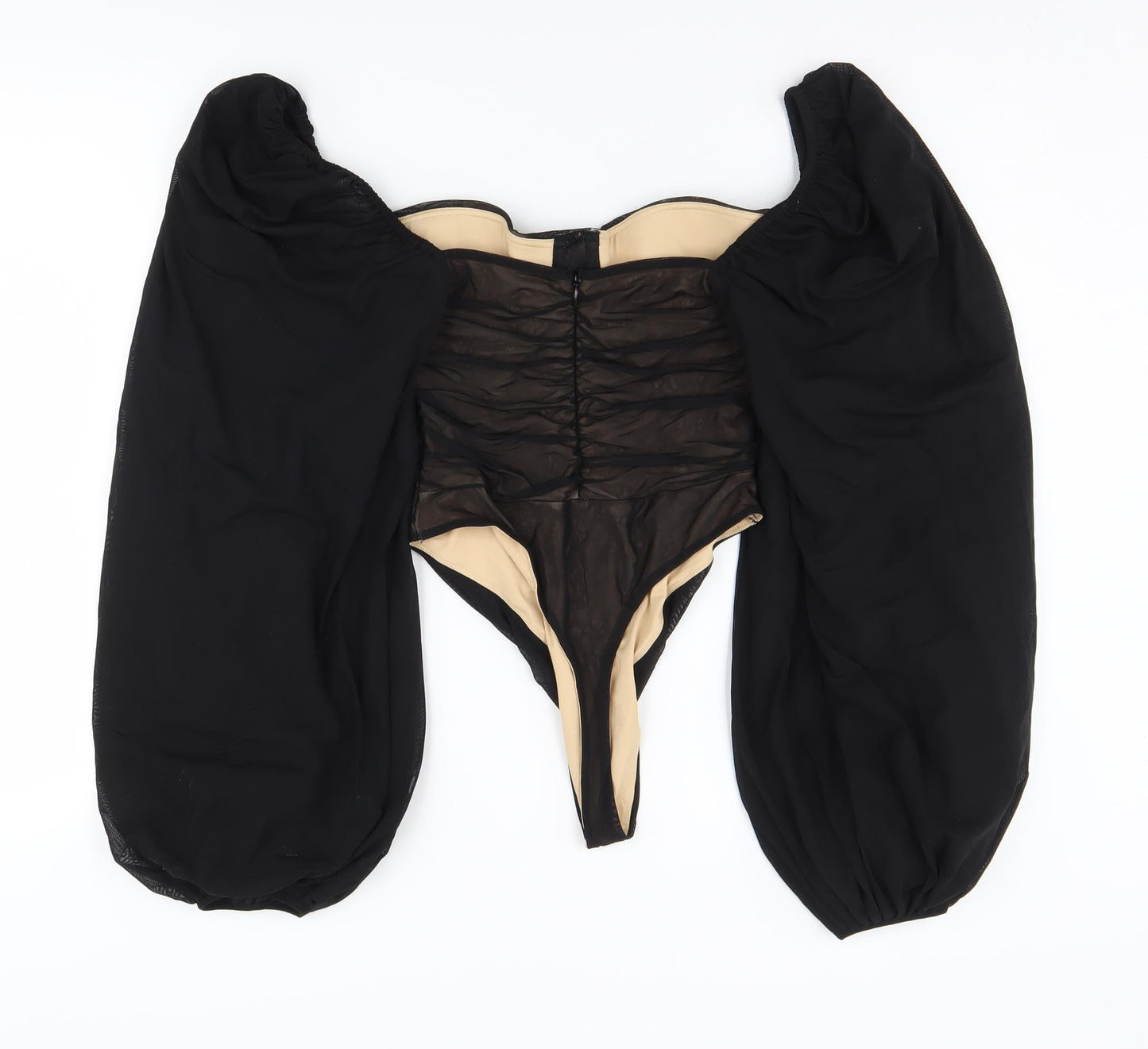 Oh Polly Women's Black Long Sleeve Bodysuit Size 12 UK