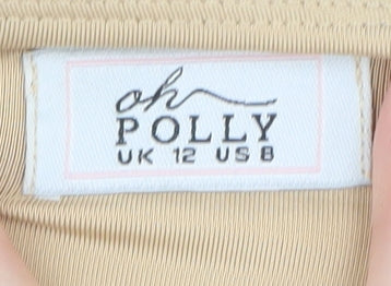 Oh Polly Women's Black Long Sleeve Bodysuit Size 12 UK