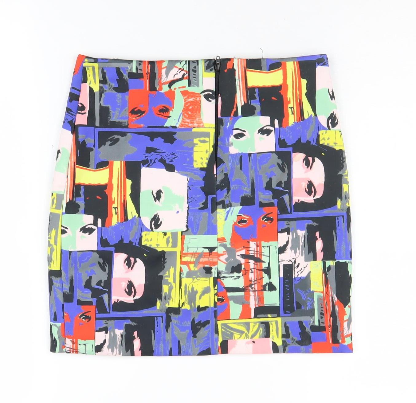 ASOS Women's Multicoloured Art Print Pencil Skirt UK Size 4