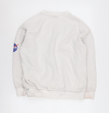 Street Fashion Unisex Kids White NASA Pullover M Sweatshirt