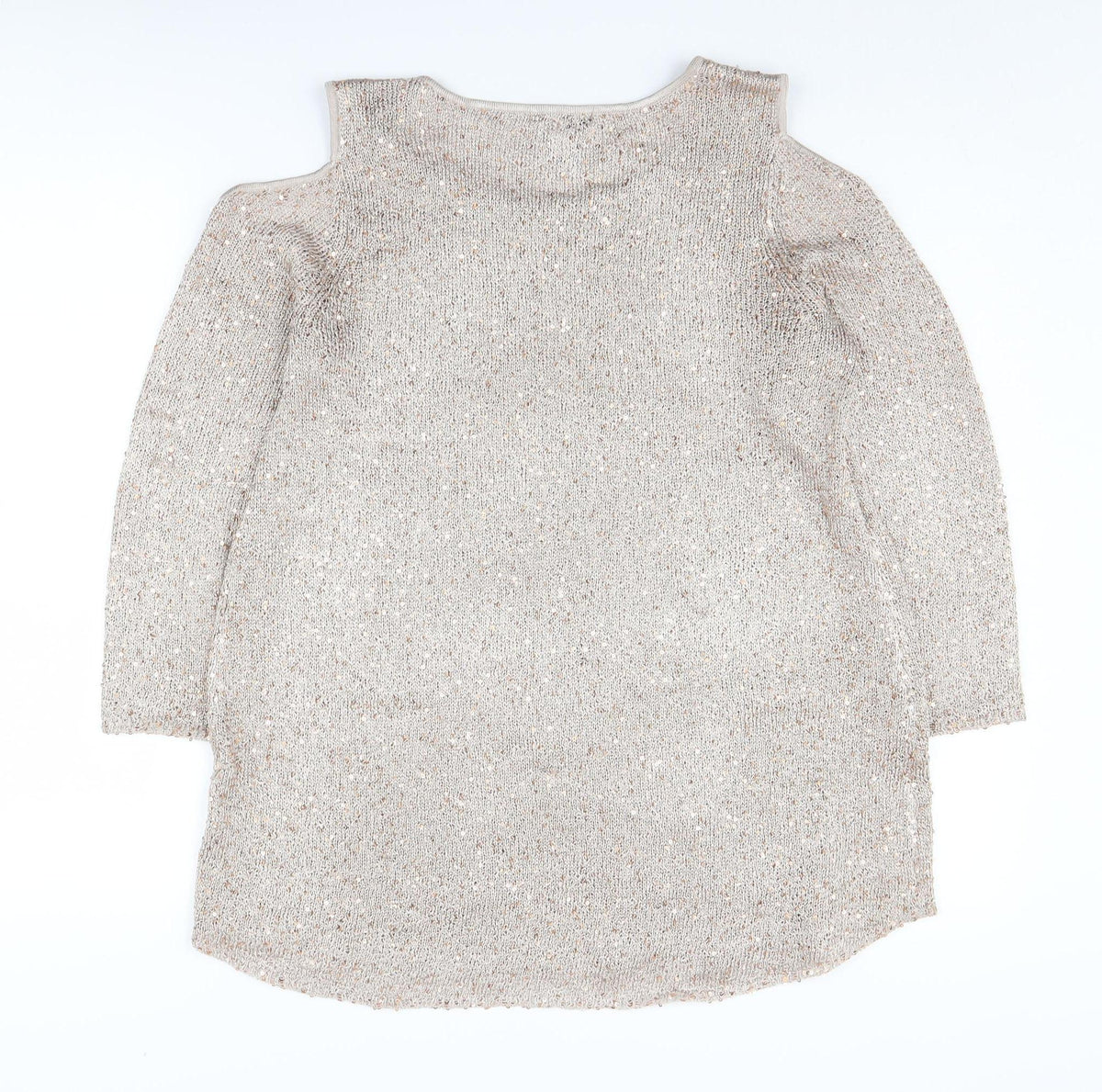 Alfani Women's Beige Cold Shoulder Pullover M