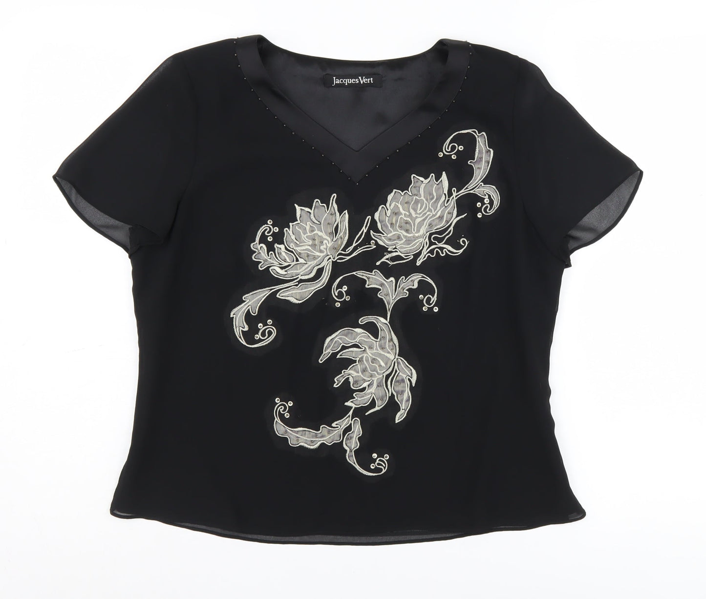 Jacques Vert Women's Black Floral Blouse Size 12