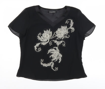 Jacques Vert Women's Black Floral Blouse Size 12