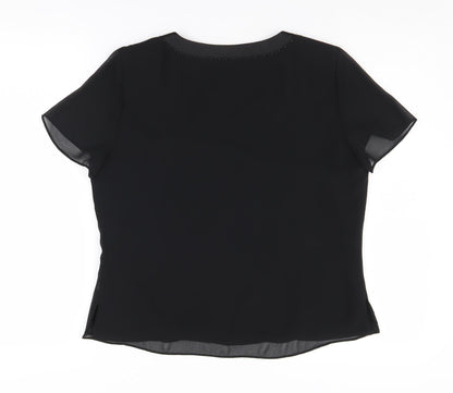 Jacques Vert Women's Black Floral Blouse Size 12