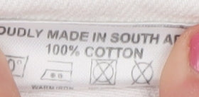 Loco Unisex White Denim Jeans, Size 34 with Logo