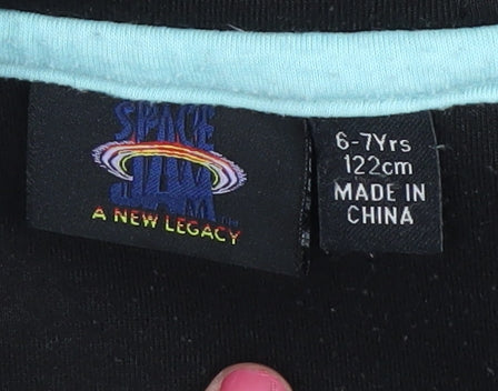 Space Jam Boys Black Hoodie 6-7 Years Full Zip