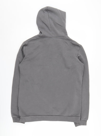 Puma Teens Grey Logo Hoodie, L, Long Sleeve, Cotton Blend