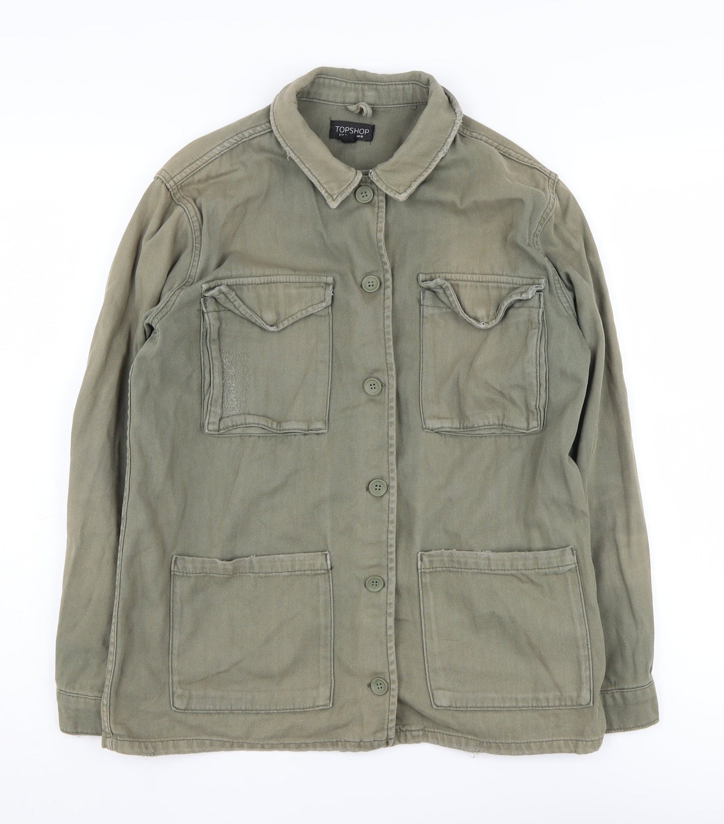 Womens UK Size 10 Topshop Green Military Jacket