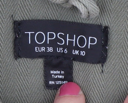 Womens UK Size 10 Topshop Green Military Jacket