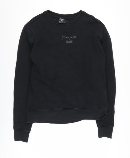Additional front view of Yiannimize x Everlast unisex black s pullover sweatshirt