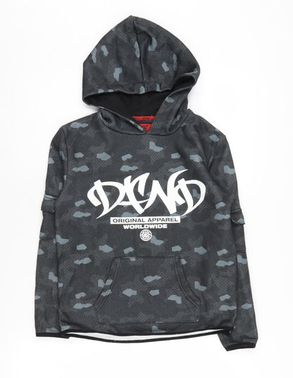 DFND Boys' Black Camouflage Logo Hoodie 11-12 Years