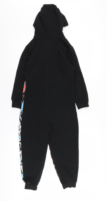 Marvel Boys Black Multicolour 6-7 Years One Piece Hooded Sleepsuit