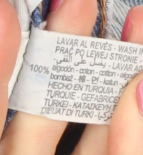 Zara Women's Light Blue Mom Jeans Size 2 Distressed