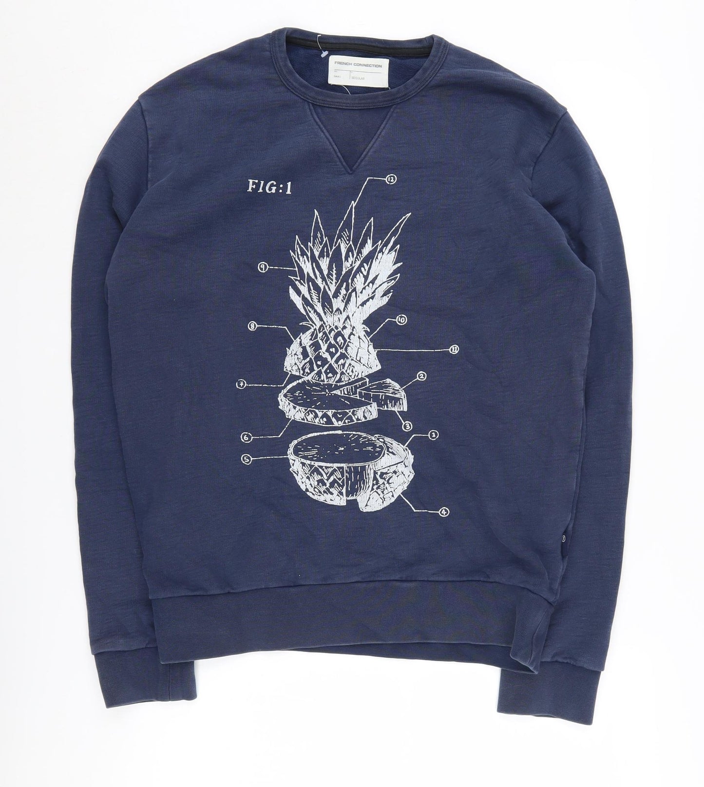 Mens UK Size S French Connection Blue Pullover Sweatshirt