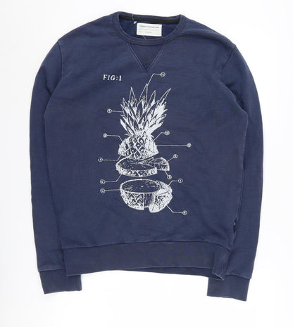 Mens UK Size S French Connection Blue Pullover Sweatshirt
