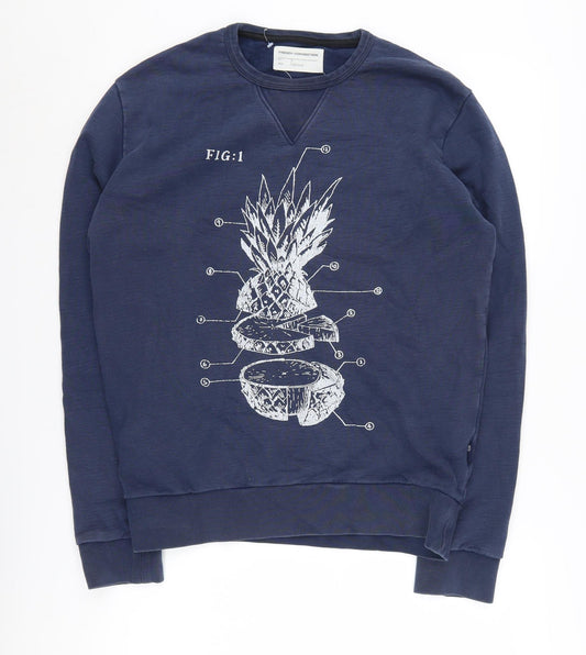 Mens UK Size S French Connection Blue Pullover Sweatshirt