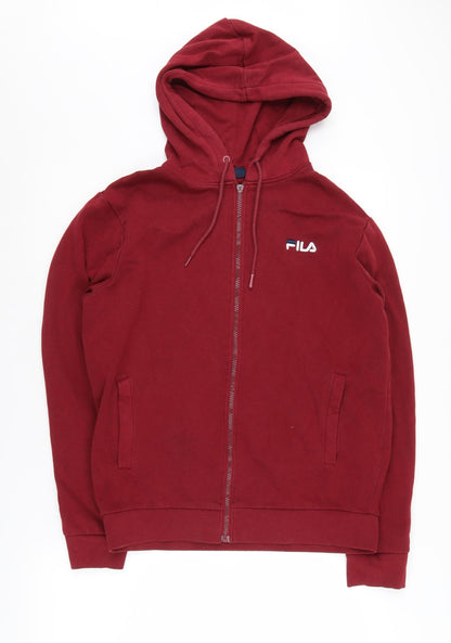 Mens UK Size S FILA Red Full Zip Hoodie