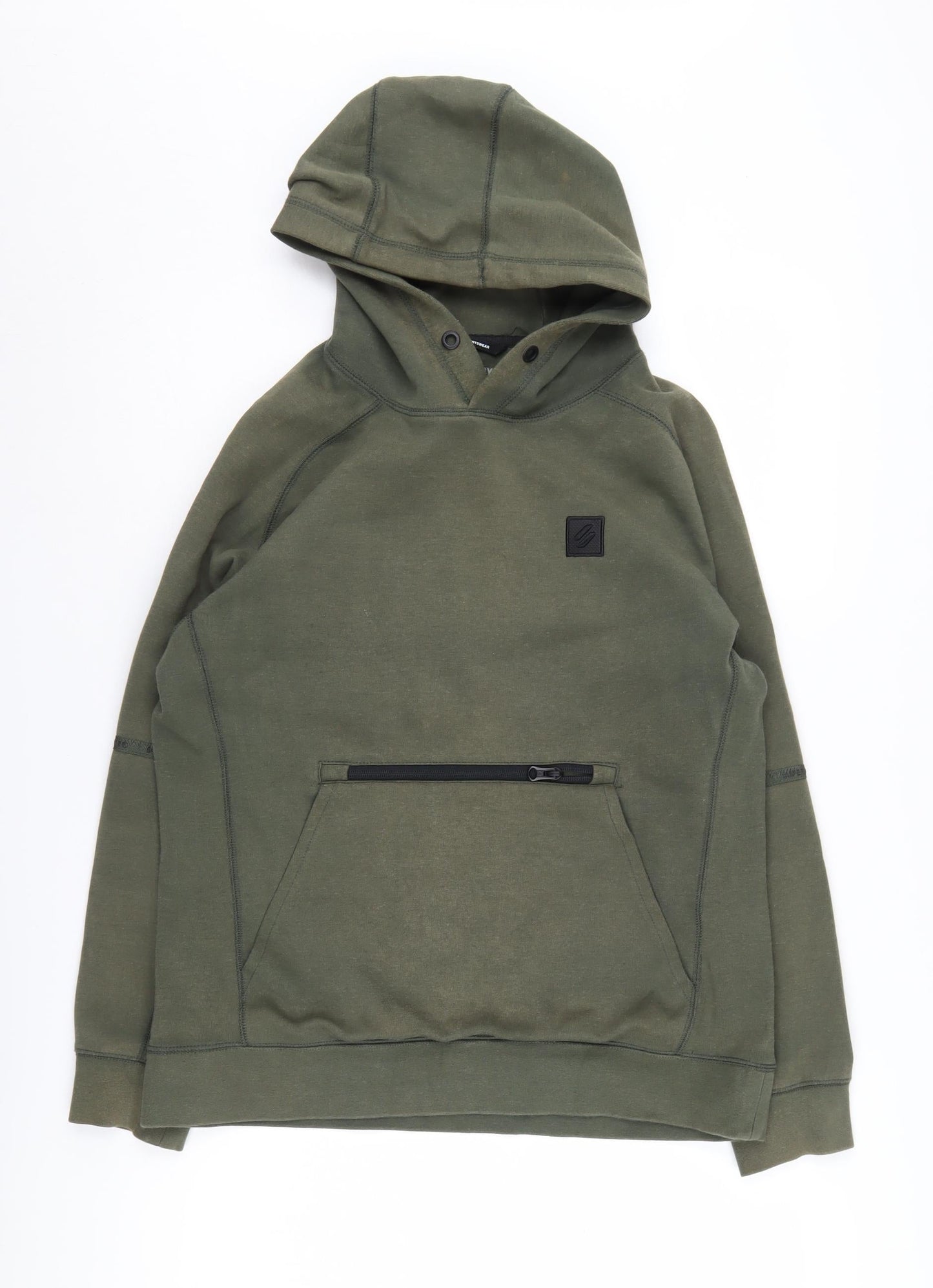 Superdry Men’s Green Pullover Hoodie - Small