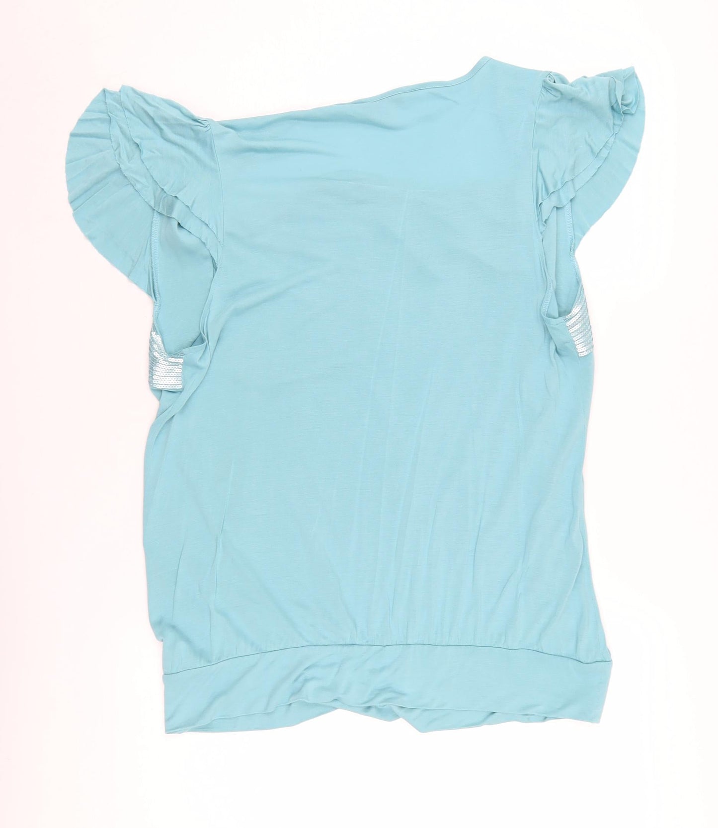 Jasper Conran Women's Blue Sequin Cowl Neck Blouse - Size 18