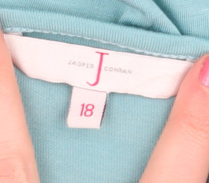 Jasper Conran Women's Blue Sequin Cowl Neck Blouse - Size 18