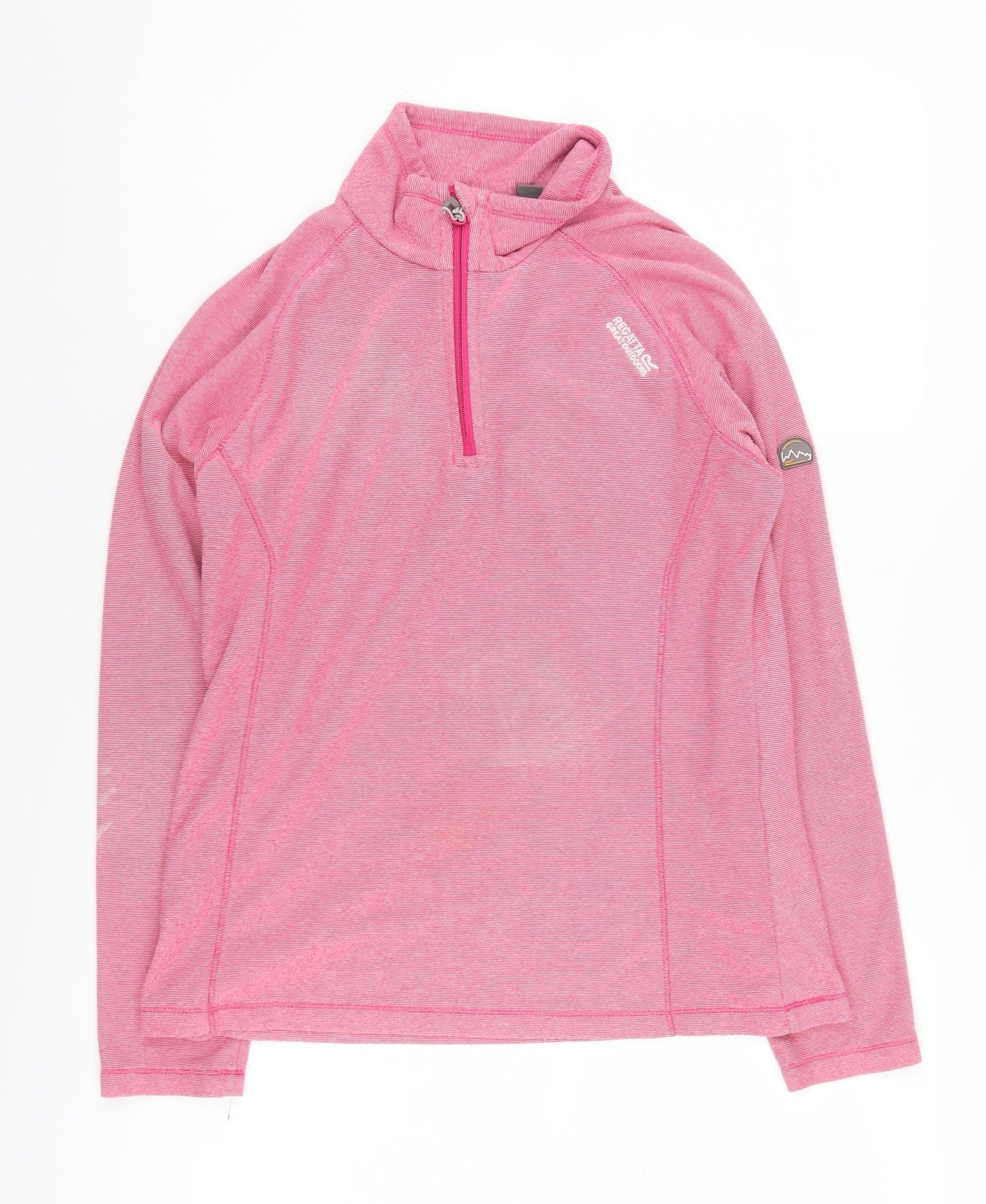 Regatta Women's Pink Henley Sweatshirt UK 10 High Neck