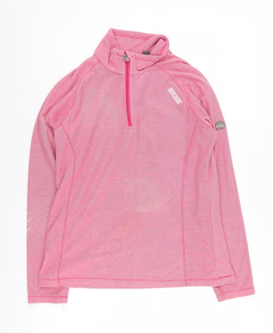 Regatta Women's Pink Henley Sweatshirt UK 10 High Neck