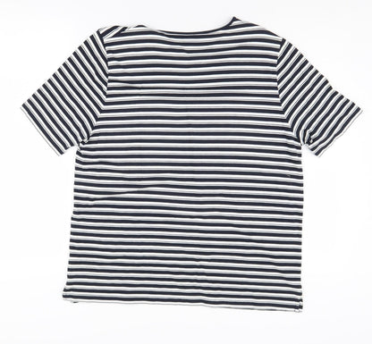 Jaeger Women's Striped T-Shirt M Multicoloured
