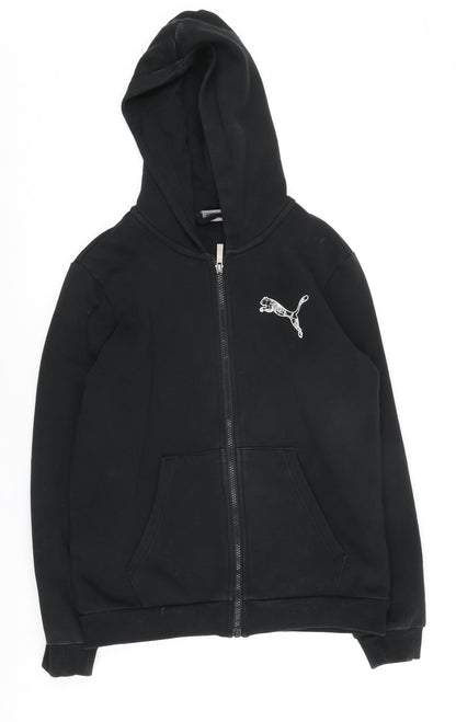 Puma Boys' Black Full Zip Hoodie 13-14 Years Jersey Casual