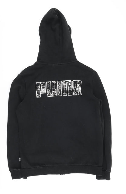 Puma Boys' Black Full Zip Hoodie 13-14 Years Jersey Casual