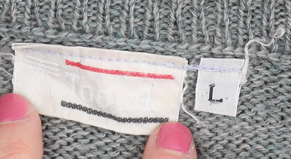 Tootal Men's Grey Check V-Neck Pullover Jumper - L