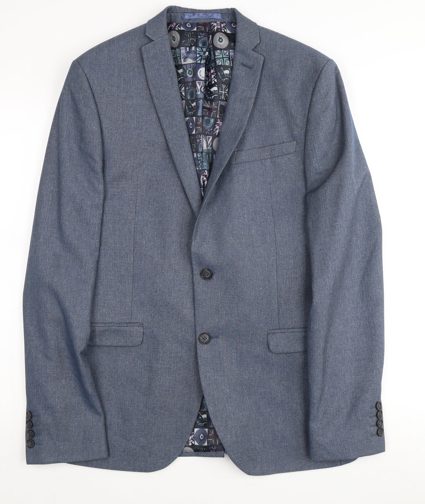 Mens UK Size 40 Ben Sherman Regular Blue Suit Jacket
